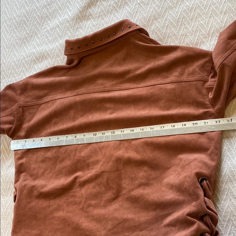 Moussy coral pink  Lace-Up Suede Utility Jacket - Picture 9 of 12